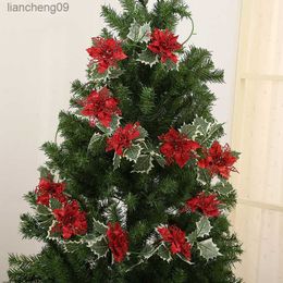 180CM Xmas Tree Artificial Flowers Ornaments Christmas Garland for Wedding Home Room Decoration Garden Arch DIY Fake Plant Vine L230620