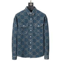 Europa America camicia da uomo casual moda di marca nuove camicette superiori Lavare lo stile di design di colore blu delle camicie di jeans