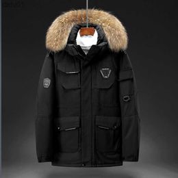 Men Winter 90% White Duck Down Jacket Men's -30 Thick Warm Snow Parka Jacket Overcoat Windbreaker Fur Hooded Parkas Down Coat L230520