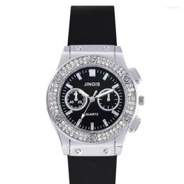 Wristwatches Quartz Watches For Men's Silicone Tape Diamond Case Fashion Simple Casual Versatile