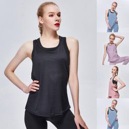 Yoga Outfit Women Fake 2 Piece Sport Mesh For Tank Top With Built In Bra Workout Athletic Running Vest Gym Fitness Racerback Loose H053