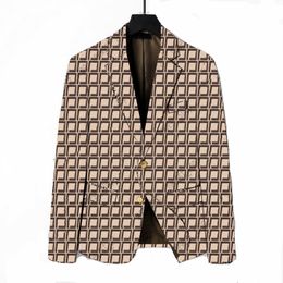 Designer Suit Jacket Men's Blazer Menswear Spring And Autumn Clothing V-neck Coat Stripe Plaid Pattern Loose Straight Fit