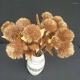 Decorative Flowers 1pc Soft Glue Golden Silver Dandelion Garden Home Decoration Wedding Onion Ball Simulation Flower Arrangement