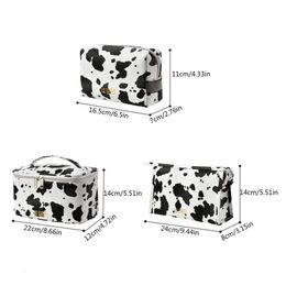 Cosmetic Bags Cases Fashion Cute Makeup Pouch Portable Cow Print Make Up Toiletry Bag Multifunctional Zipper Organiser for Vacation Camping Party 230808