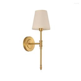 Wall Lamp Nordic Copper Rural For Decorative Mirror Bedroom Corridor Stairs Modern Sconce Indoor Luminaire Led Lights