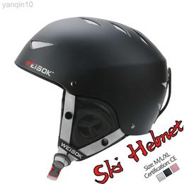 Ski Helmets Outdoor Safety Certificate Professional Light Ski Helmet With Integrally-Molded Snowboard Helmet Skiing Men Women Children HKD230808