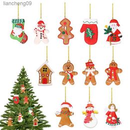 Christmas Tree Decorations Ornaments Set Gingerbread Man Pendant Hangable 12Pcs Mini Charm For Christmas Tree Bedroom Living L230620