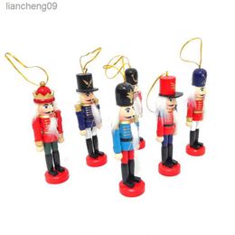 / set Ornamenti per il desktop Schiaccianoci in legno Bambola Soldato Figurine in miniatura Burattino artigianale vintage Capodanno Natale Articolo L230620