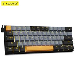 E-YOOSO Z11 USB Mechanical Gaming Wired Keyboard Red Switch 61 Keys Gamer Russian Brazilian Portuguese for Computer PC Laptop HKD230808