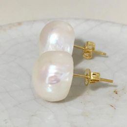 Stud 1213mm White Baroque Pearl Earrings Ear Gift Jewelry Mesmerizing Classic Real Fashion Natural Accessories Aurora 230807