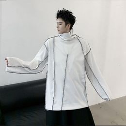 Men's T Shirts Long Sleeve T-Shirt Spring And Autumn Yamamoto Style Vitality Youth High Collar Leisure Loose Large Size