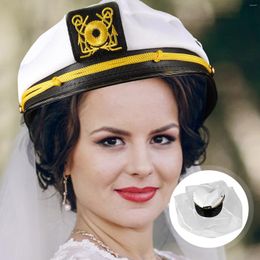 Bandanas Wedding Hair Accessory Bachelorette Hats Women Navy Bridal Veil Party Bride Beach Captain