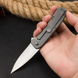 Top Quality KS3870 Assisted Flipper Folding Knife 8Cr13Mov Satin Blade Grey Stainless Steel Handle Outdoor EDC Pocket Knives with Retail Box