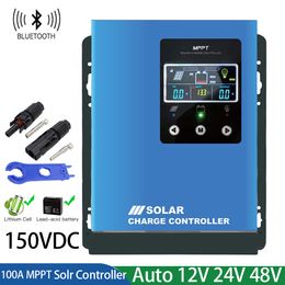 Colour screen 80A 100A MPPT Bluetooth Solar Charge Controller 12V 24V 48V Solar Panel Regulator For LiFePO4 Lithium Gel Battery