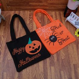 Pumpkin Storage Bags Halloween Candy Bag Children's Cartoon Trick or Treat Totes Non-woven Decoration Handbag Part Supplies Q428