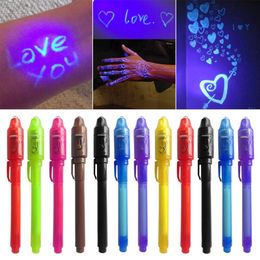 Markers Invisible Ink Pen Secrect Message Pens 2 In 1 Magic UV Light for Drawing Funny Activity Kids Party Students Gift DIY School 230807