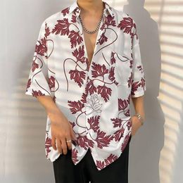 Men's Casual Shirts INCERUN Men Hawaiian Shirt Printing Lapel Short Sleeve Oversize Button Clothing Streetwear Summer 2023 Vacation S-5XL
