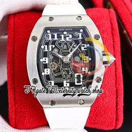 ZYF 67-01 Automatic Mechanical Mens Watch 316L Stainless Steel Case Skeleton Dial Number Markers White Rubber Strap Super Version eternity Herrenuhr Reloj Watches