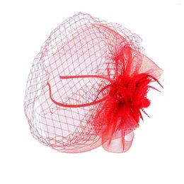 Bandanas Flower Top Hat Veil Decor Cocktail Bride Headdress Mesh Wedding Feathers Headband Miss