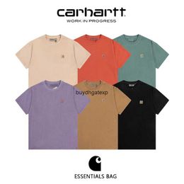 6ke3 2023 Men's and Women's Fashion T-shirts North American Tooling Brand Carhart New Wash Old Small Label Classic Cotton Couple Short Sleeve