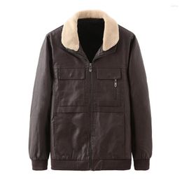 Women's Leather 2023 Autumn And Winter PU Fur Integrated Men's Suede Jacket Multi-pocket European American Warm Men
