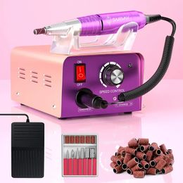 30,000RPM Professional Electric Nail Drill Machine - Perfect for Acrylic Gel Nails, Manicure & Pedicure - Home Salon Use (Purple)