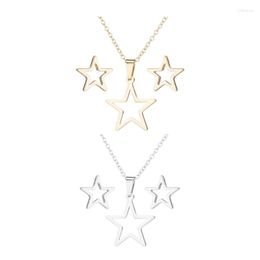 Pendant Necklaces Stud Earrings Necklace Star Shaped Ear Studs Women