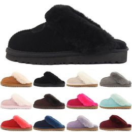 2023 Winter Slippers Slides Sandals Designer Fur Men Women Sliders Slip-On Flip Flops Chestnut Black Pink Grey Keep Warm Thick Bottom Mens Slipper Sandal Scuffs 35-42