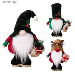 Christmas Gnomes Santa Doll Xmas Tree Hanging Ornament Cute Soft Faceless Santa Snowman Gnome Plush Decoration Supplies L230620