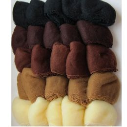 Wig Caps whole sale 500pcs hairnet 5mm nylon hair nets invisible disposable hair net 20inch five colors mix black dark brown brown blonde 230808