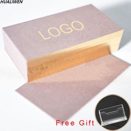 Business Card Files 100PCS Customised High Grade Gold Foil Doublesided Printing 9054MM 230808