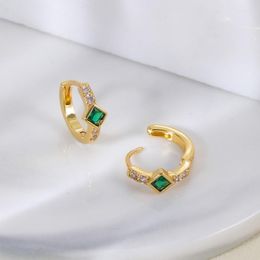 Hoop Earrings Exquisite Elegant Star Set Emerald Gemstone For Women Fashion Jewellery Accessories Lovers Friends Birthday Gifts