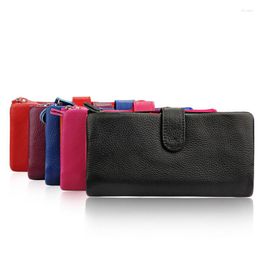 Wallets Women Fashion Long Genuine Leather Top Quality Card Holder Classic Female Purse Zipper Brand Wallet For