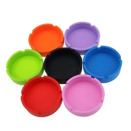 Silicone Ashtray Creative Round Ashtray Antishock Smoke Ash Tray Fashion Environmental Smoking Accessories 7 Colors