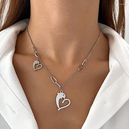 Pendant Necklaces Stainless Steel Necklace Female Dolphin Love Cross Star Mermaid For Women Collarbone Chain Party Jewelry Envio Gratis