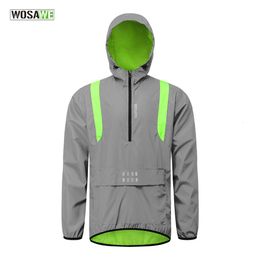 Cycling Shirts Tops WOSAWE Reflective Jacket Men Autumn Winter warm windproof Long Sleeve Coat Male Trend Street Hip-hop Cycling Jackets Outerwear 230807