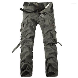 Men's Pants Mens Multi-pocket Cargo Men Military Solid Cotton Trousers Male Casual Baggy Army Overalls Plus Size 42