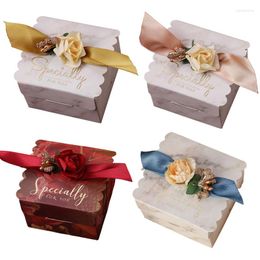 Gift Wrap 5Pcs Paper Candy Box Wedding Party Favours Packaging Flower Baby Shower Birthday Chocolate Supplies