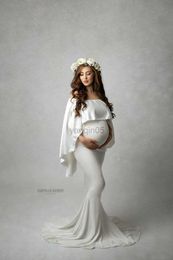 Maternity Dresses Mermaid Maternity Dresses For Photo Shoot Pregnant Women Pregnancy Dress Photography Props Sexy Off Shoulder Maxi Maternity Gown HKD230808