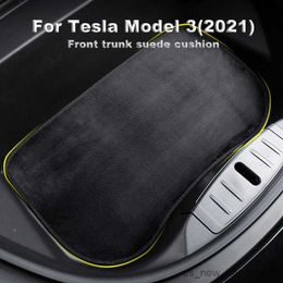 Trunk mat Suede Bagasi Depan Pad Anti-selip Tikar Tahan Aus Beludru Diam Bantalan Kaki Sisi Sekitarnya untuk Tesla Model 3 2021 2022 2023 R230808