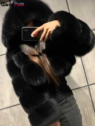 Women's Fur Faux Fur Weird Puss Casual Hooded Coat For Women Fur Solid Colour Zipper Puff Sleeve Slim Wild Jacket Fashion Hot Street Clothing Female HKD230727