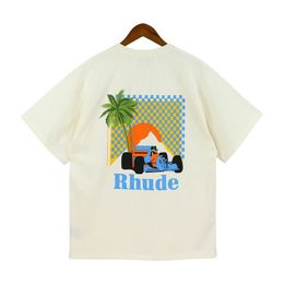 Spring Summer Rhude t Shirts Man Women Hoodies Skateboard Oversize Men Shorts Sleeve T-shirt Brand Mens T-shirts Us Size