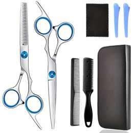 8pcs Hair Cutting Scissors Kit, Professional Barber Shears Set With Hair Scissors Thinning Shears, Haircutting Sheers Hair Cut Blending Salon Scissor