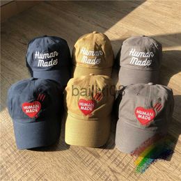 Ball Caps Human Made Red Heart Baseball Cap Men Women Best Quality White Embroidered Human Made Hats Inside Label Adjustable Caps J230807