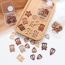 Hair Accessories For 10pcs Frosted Simplicity Girls Hairpins Cute Bear Star Triangle Square Clips Kids Snap Kawaii