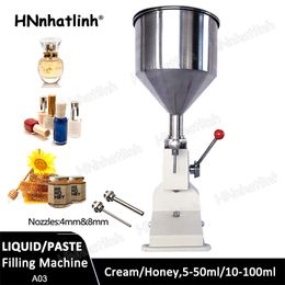 5-50ml 10-100ml Liquid Filler Manual Paste Filling Machine Honey Tomato Cream Water Adjustable Bottle Jar Filler Stainless Steel A03