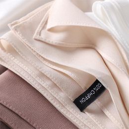 Scarves Cross-Border Spot High Quality Draping Soft Solid Colour Pearl Chiffon Tweezers Corner Right Angle Scarf Headcloth