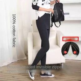 Women's Leggings Winter Cotton Legging Double Zippers Open-crotch Pants Couples Convenient Travel Outdoor Sex Urinating Skirt