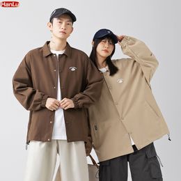 Mens Jackets Spring Oversize Shirt Coats Men Women Baggy Blouse Coat Fashion Korean Streetwear Outerwear Pure Cott Tops Male Plus Size 230808