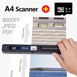 Scanners iScan Scanner Document Portable A4 For Documents Books Office Handheld Mobile JPGPDF 900DPI 230808